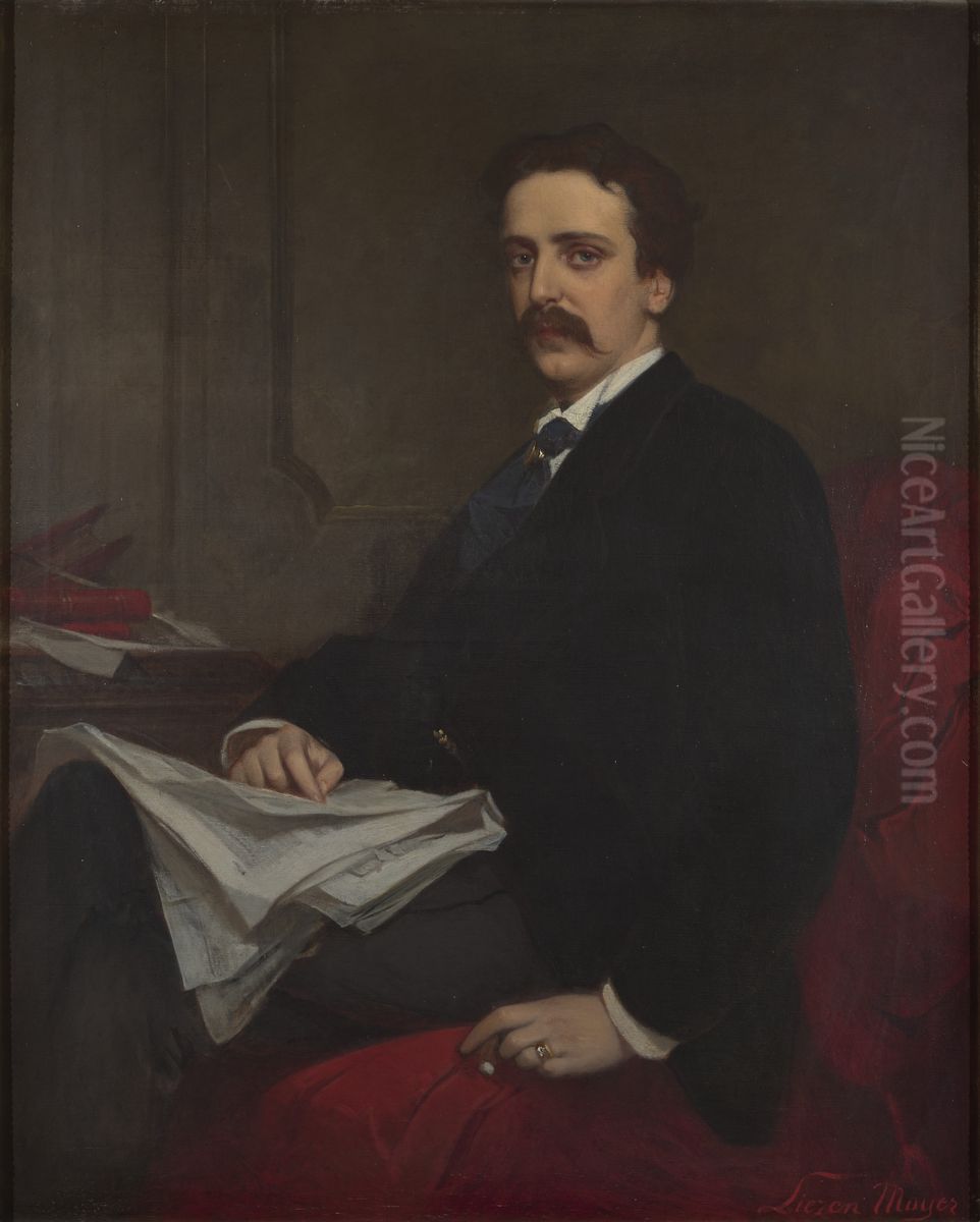 Portrait ofHenry de Worms, 1st Baron Pirbright, British politician and historian (1840-1903) Oil Painting by Sandor Liezen-Mayer