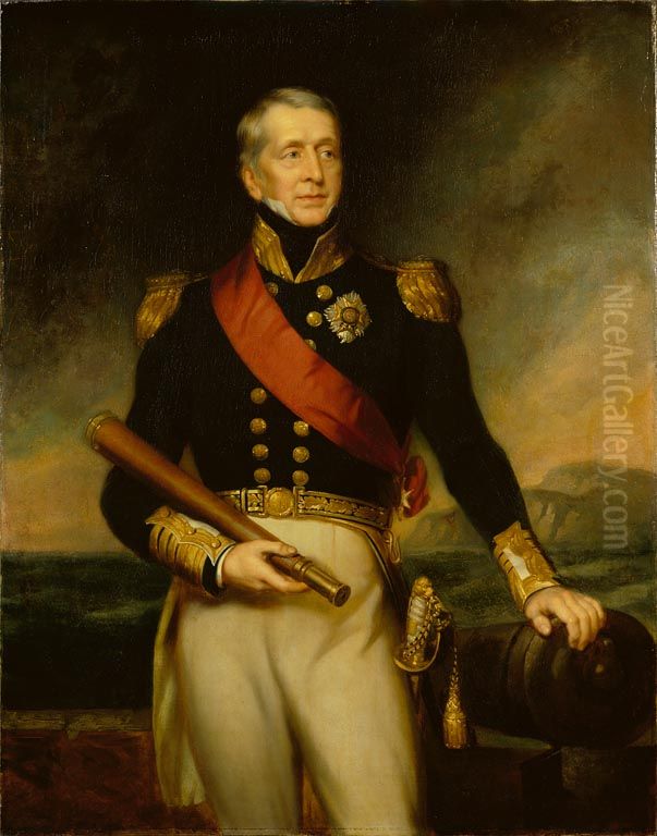 Sir George Cockburn (1772-1853), Admiral Oil Painting by John Lucas