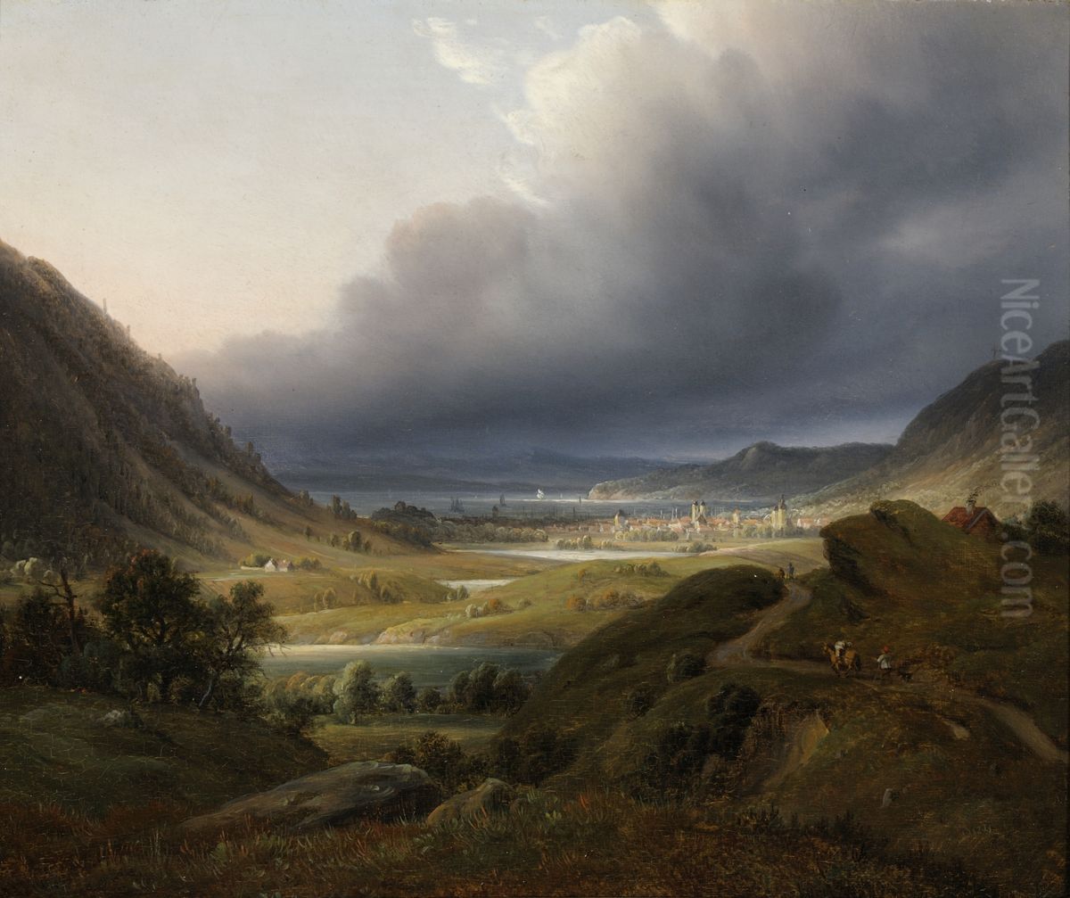 Bergen seen from Natlandshoyden Oil Painting by Thomas Fearnley