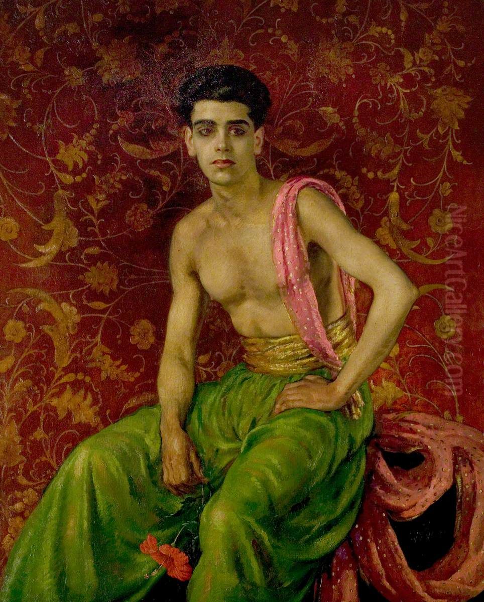 Hibiscus Flower Oil Painting by William Bruce Ellis Ranken