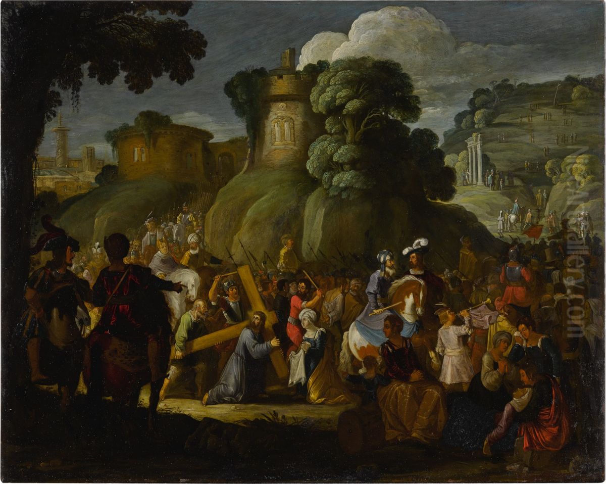 Christ on the road to Calvary Oil Painting by Adam de Coster