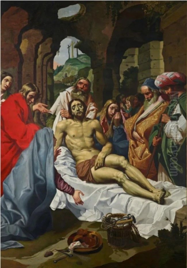 The Entombment of Christ Oil Painting by Abraham Janssens I