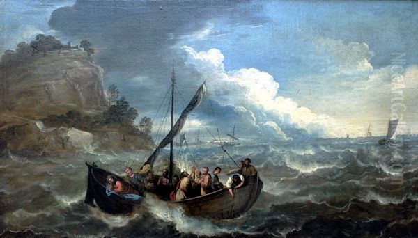 Calming the storm Oil Painting by Cornelis de Wael