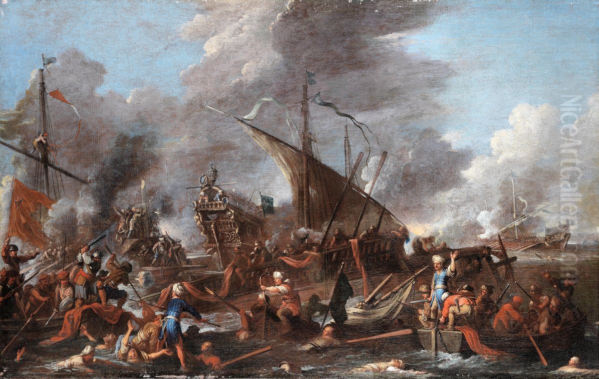 The Battle of Lepanto Oil Painting by Cornelis de Wael