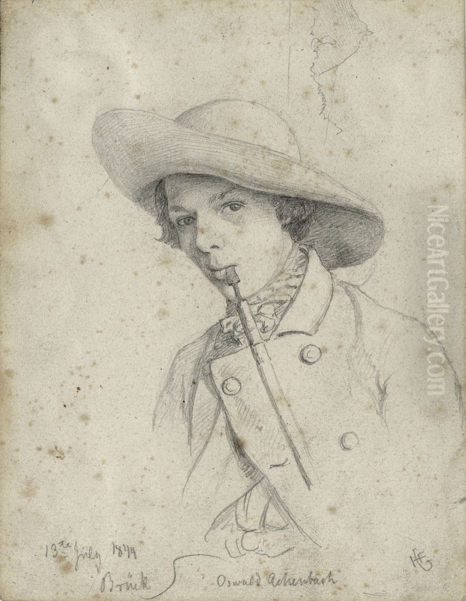 Oswald Aschenbach Oil Painting by Hans Gude