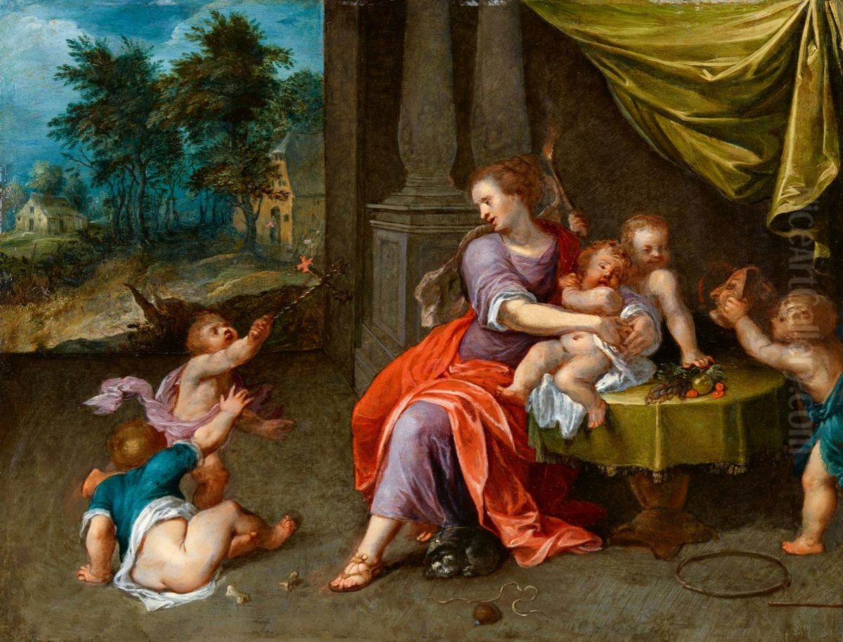 Allegory of Mercy Oil Painting by Adriaen Van Stalbemt