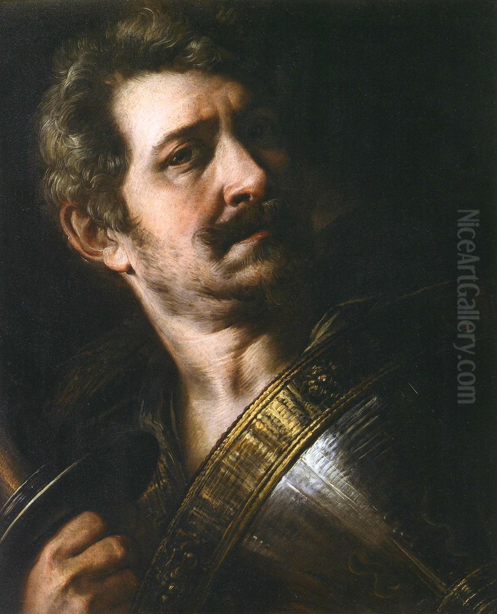 Self-portrait in armour Oil Painting by Giulio Cesare Procaccini