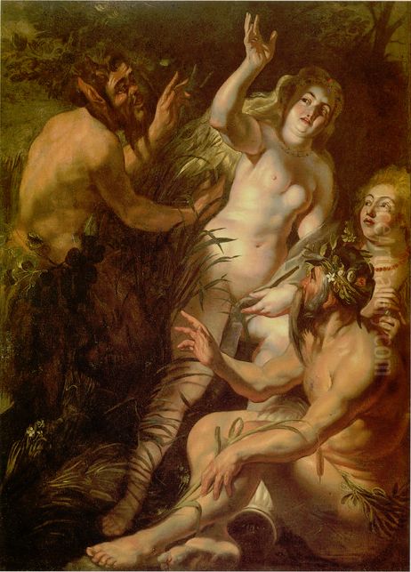 Pan and Syrinx Oil Painting by Jacob Jordaens