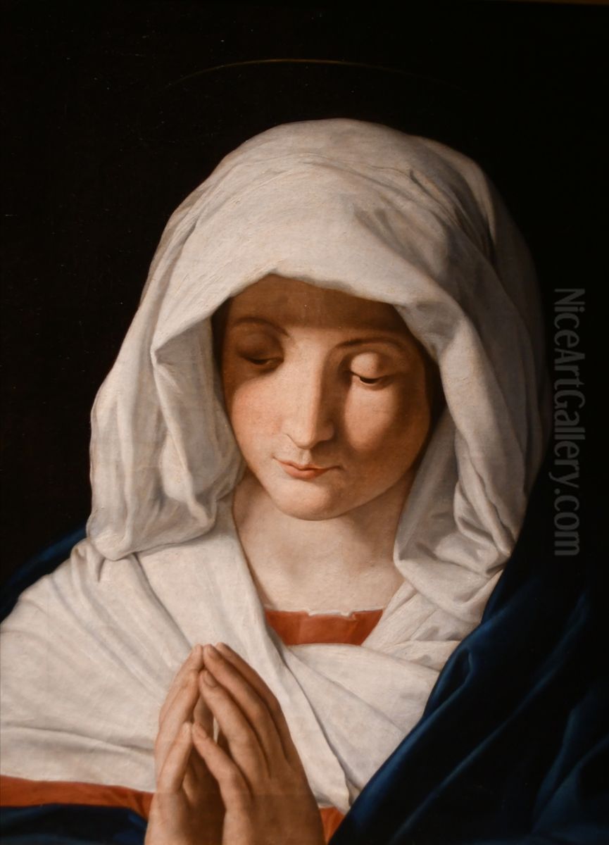 Madonna in prayer Oil Painting by Giovanni Battista Salvi da Sassoferrato