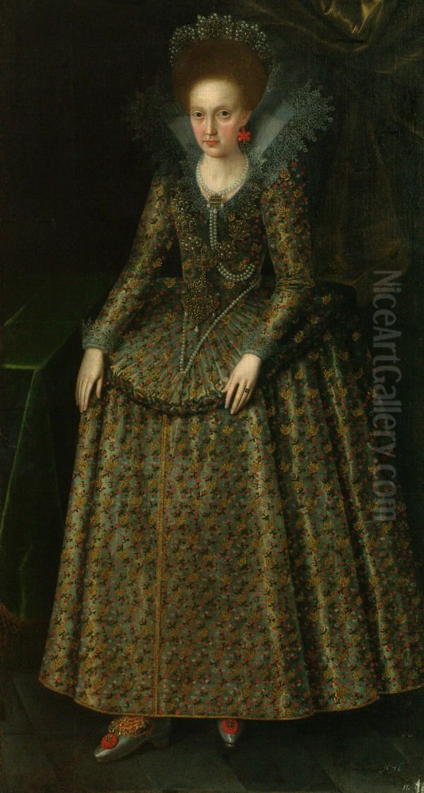 Portrait of Elisabeth Stuart (1596-1662), queen of Bohemia Oil Painting by Marcus Gheeraerts the Younger