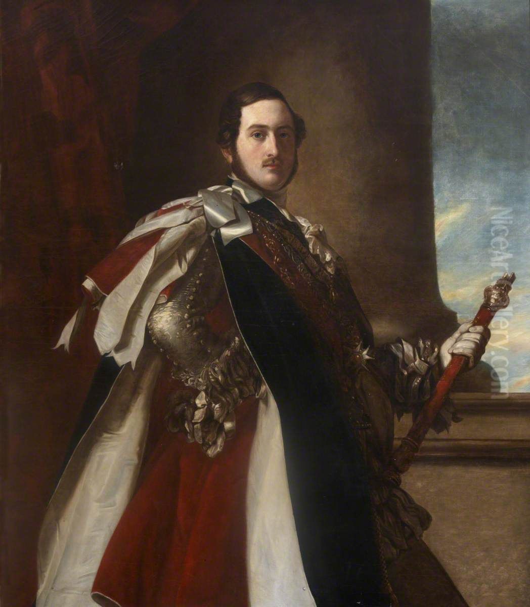 Prince Albert (1819-1861) (partial copy) Oil Painting by Franz Xavier Winterhalter