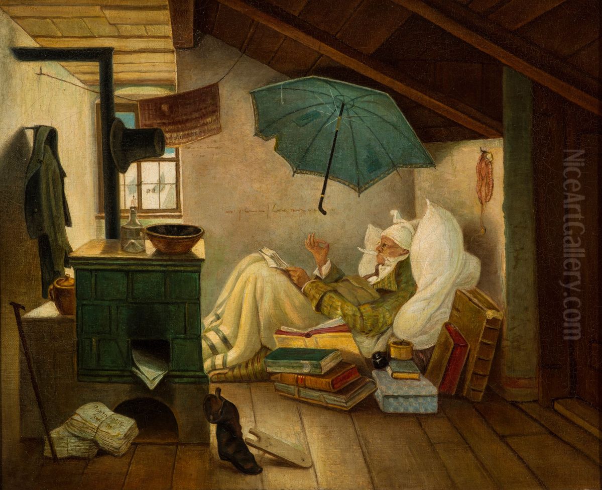 The poor poet Oil Painting by Carl Spitzweg
