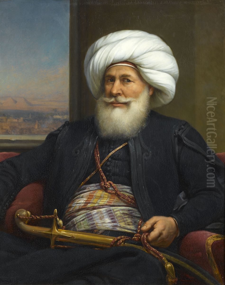 Mehemet Ali Viceroy of Egypt Oil Painting by Auguste Couder