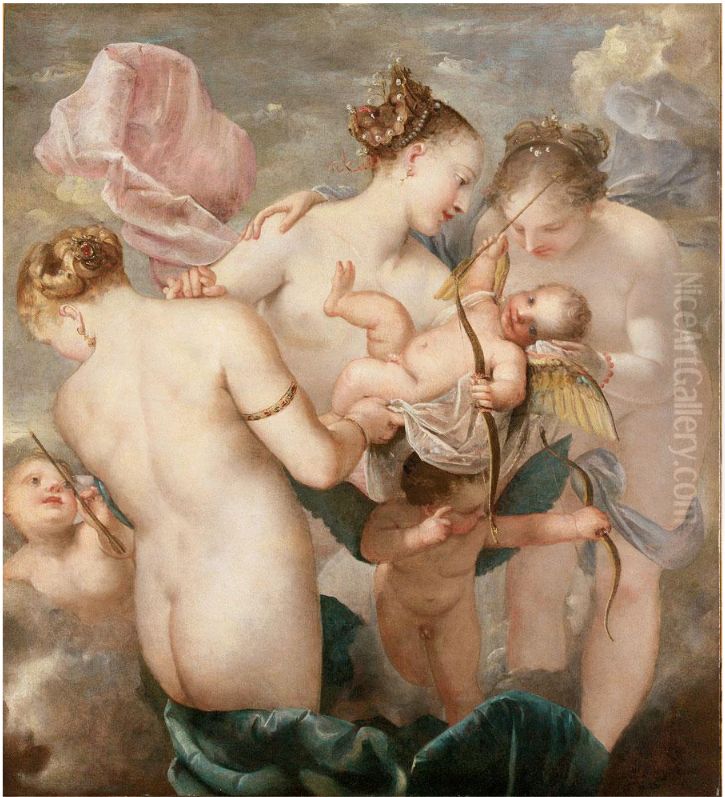 The education of Cupid Oil Painting by Pietro Liberi
