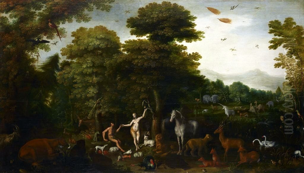 Paradise. Oil Painting by Adriaen Van Stalbemt