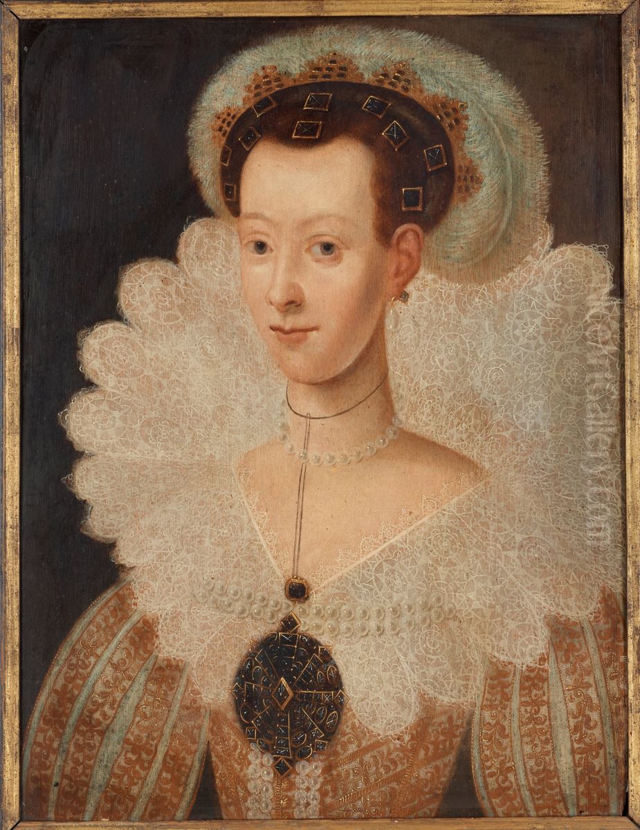 Portrait of queen consort Maria Eleonora of Sweden Oil Painting by Jacob Hoefnagel