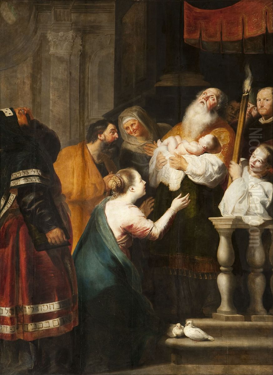 Mysteries of the Rosary, Presentation of Jesus at the temple Oil Painting by Cornelis De Vos