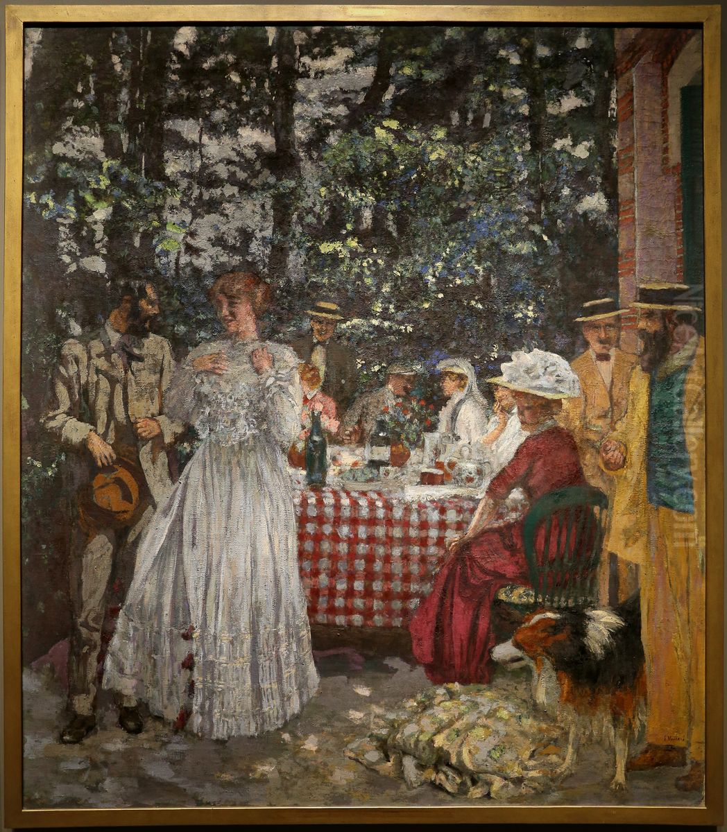 The Terrace at Vasouy, the Lunch Oil Painting by Jean-Edouard Vuillard