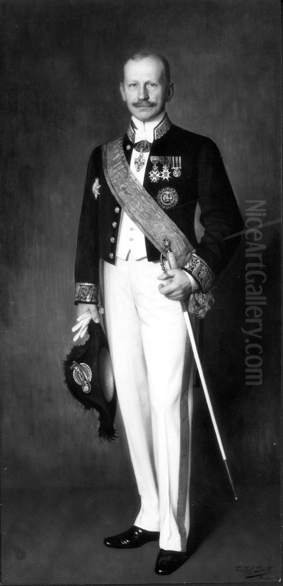 Herman Leopold Lovenskiold Oil Painting by Carl Frithjof Smith