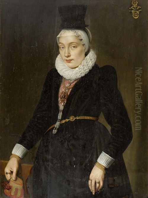 Portrait of Katharina von Mulinen (1597-1620) Oil Painting by Samuel Hoffmann