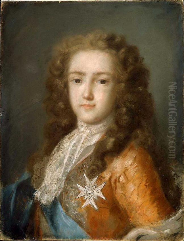 Louis XV as a Young Man  (1710-1774) Oil Painting by Rosalba Carriera