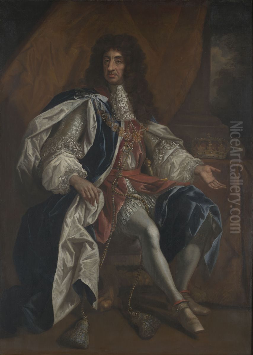 King Charles II (1630-1685) Oil Painting by Thomas Hawker