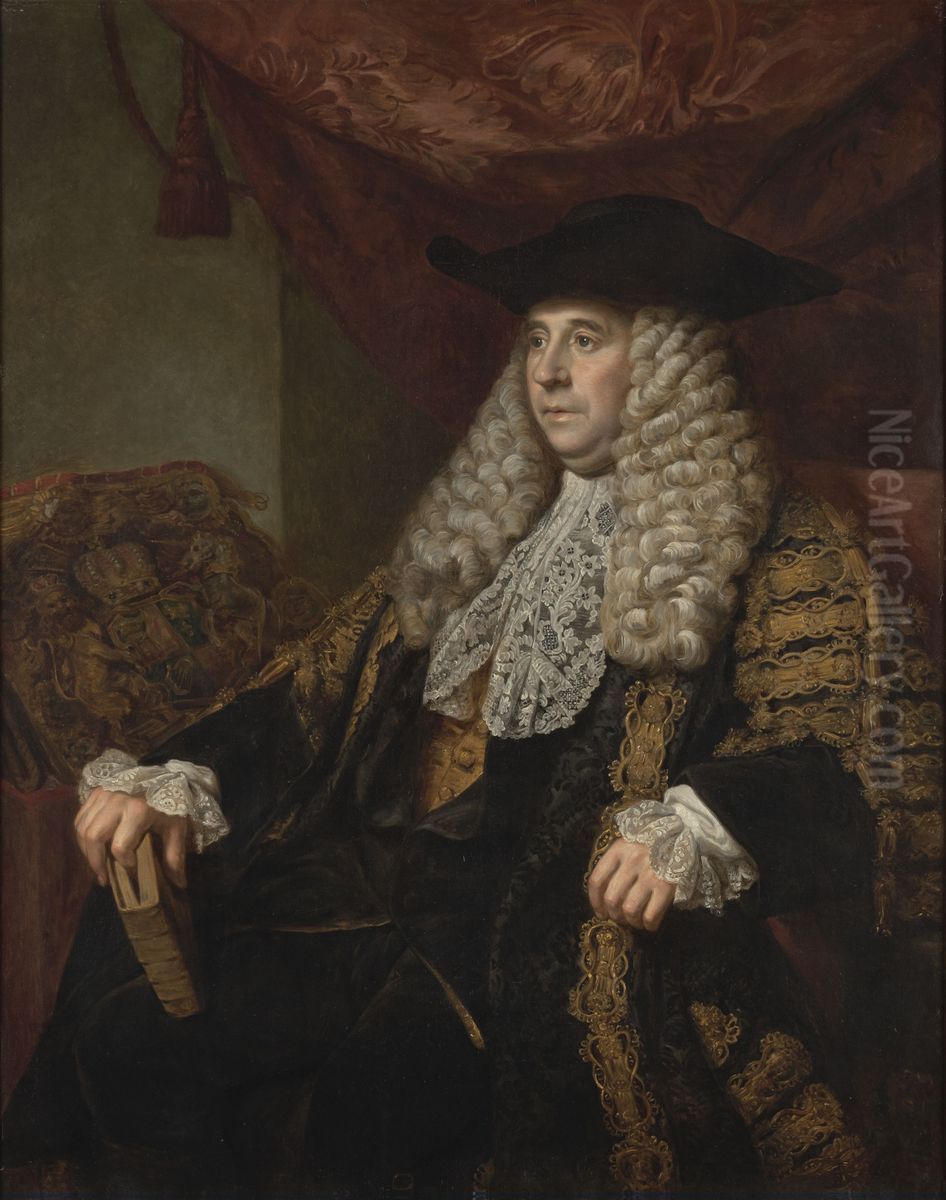 Charles Pratt (1714-1794), 1st Earl Camden, Lord Chancellor Oil Painting by Nathaniel Dance-Holland