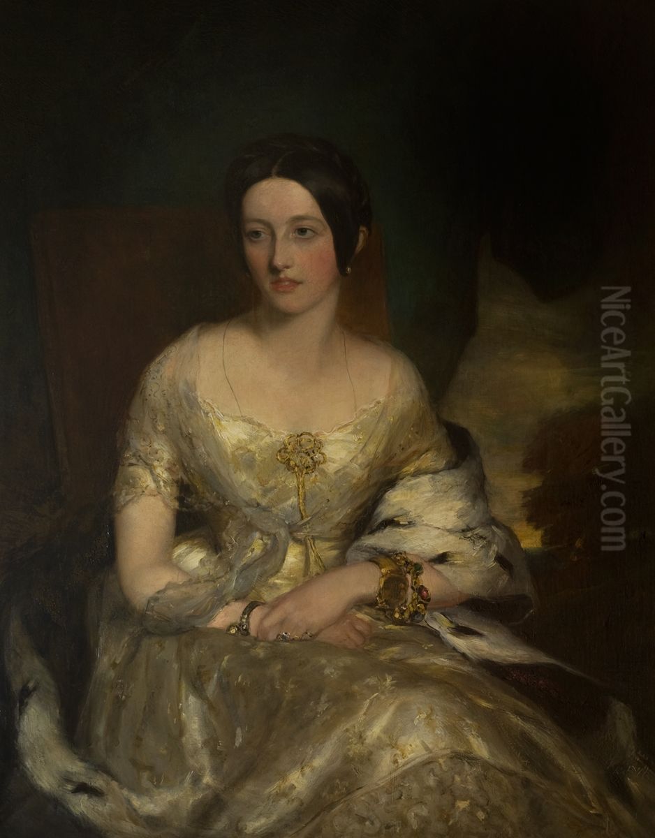 Lady Susan Hamilton (1814-1889), Daughter of Alexander, 10th Duke of Hamilton Oil Painting by Francis Grant