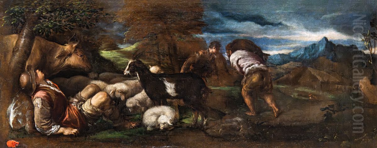 Hirah in Search of Tamar Oil Painting by Jacopo Bassano