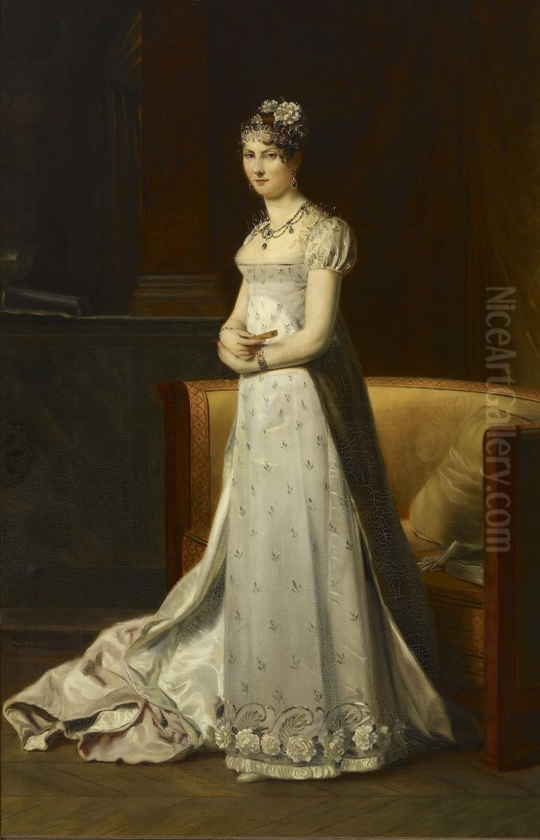 Portrait of Stephanie de Beauharnais (1789-1860) Oil Painting by Francois Gerard