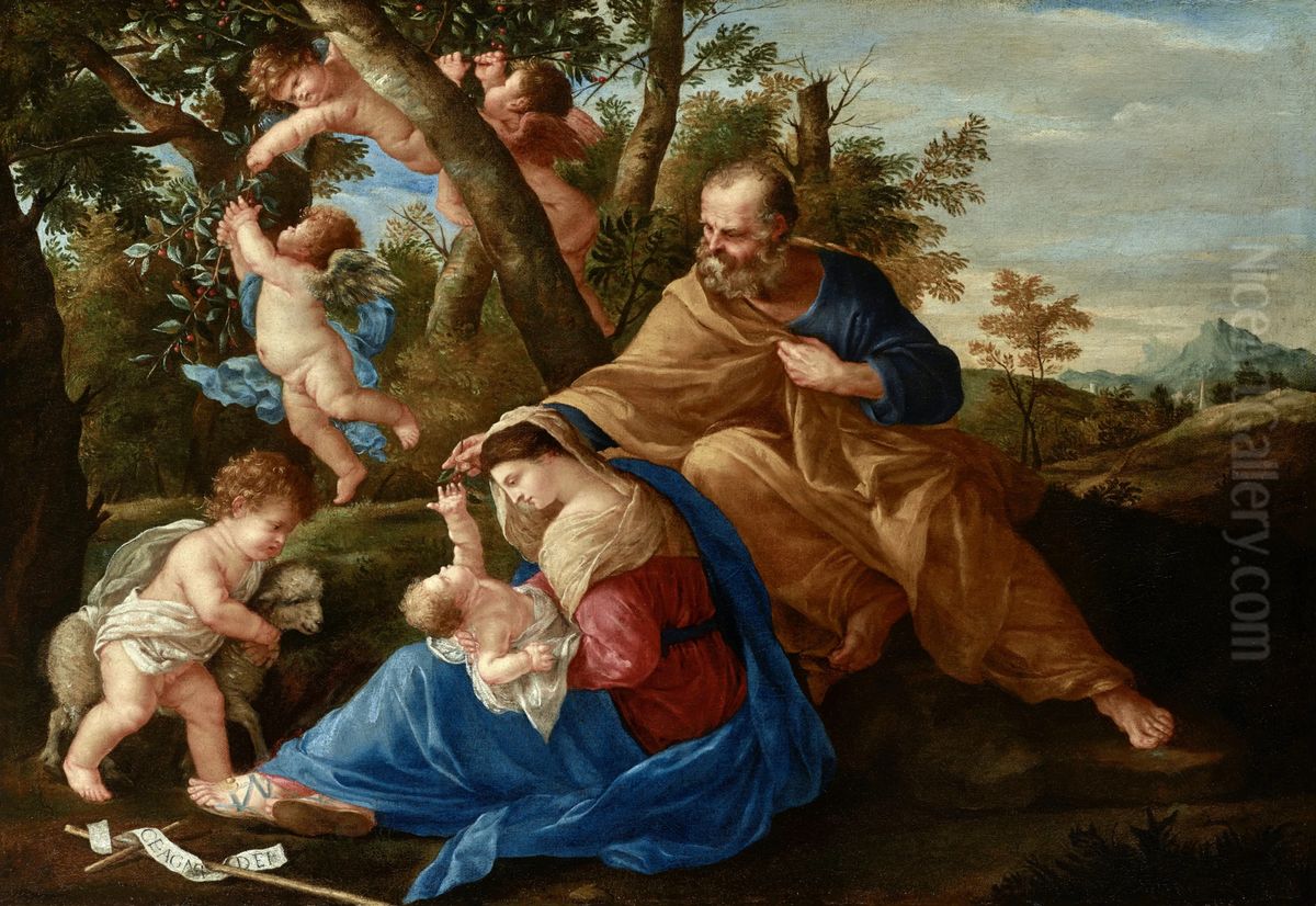 Rest on the flight into Egypt Oil Painting by Karel Philips Spierincks