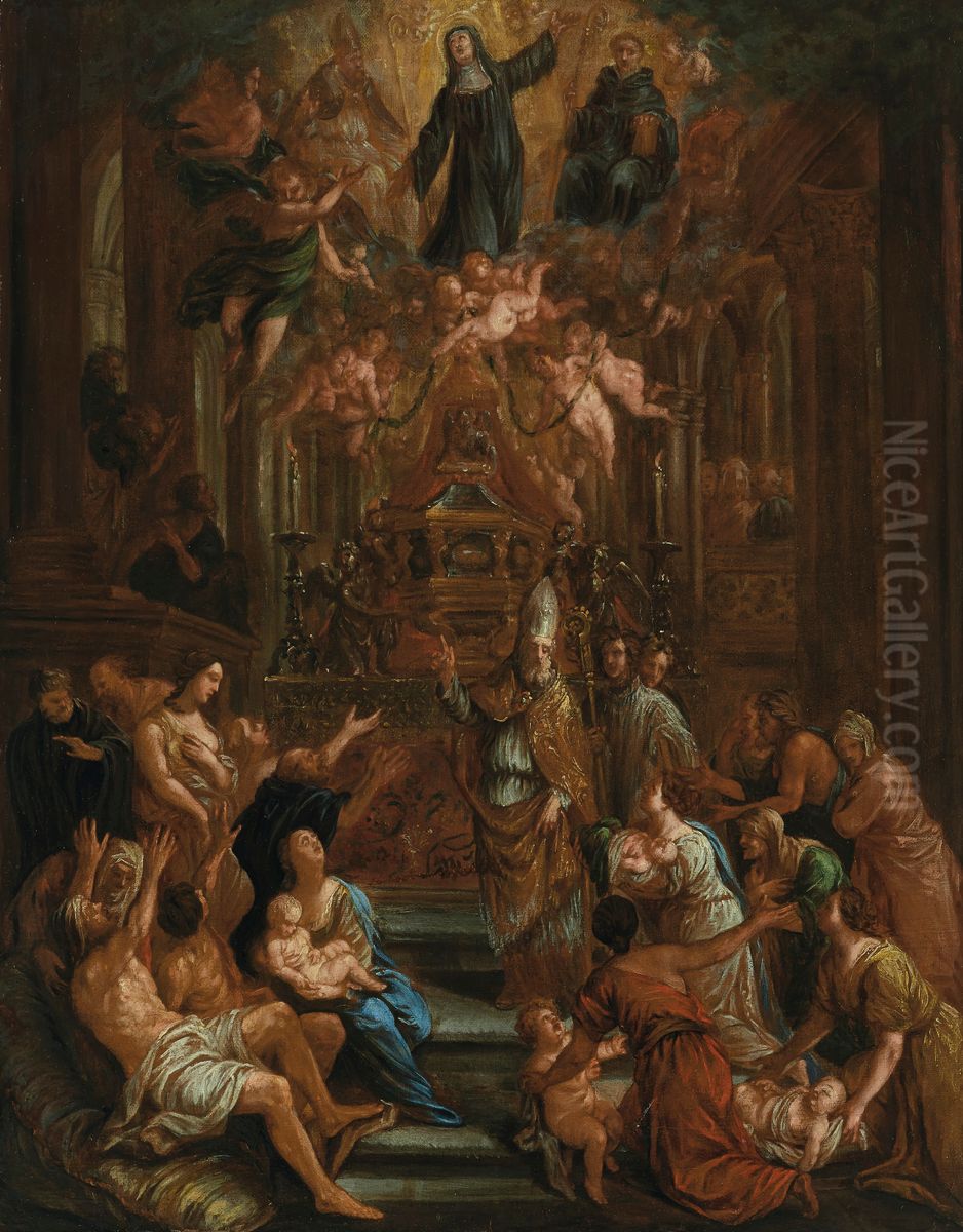 Saint Charles Borromeo interceding for the pestilent Oil Painting by Jacob Jordaens