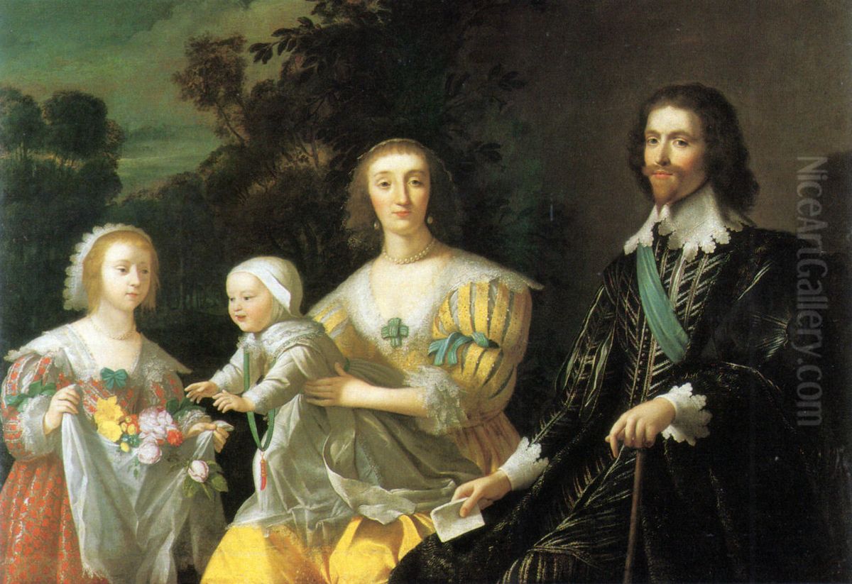 The Duke of Buckingham and his Family Oil Painting by Gerard van Honthorst