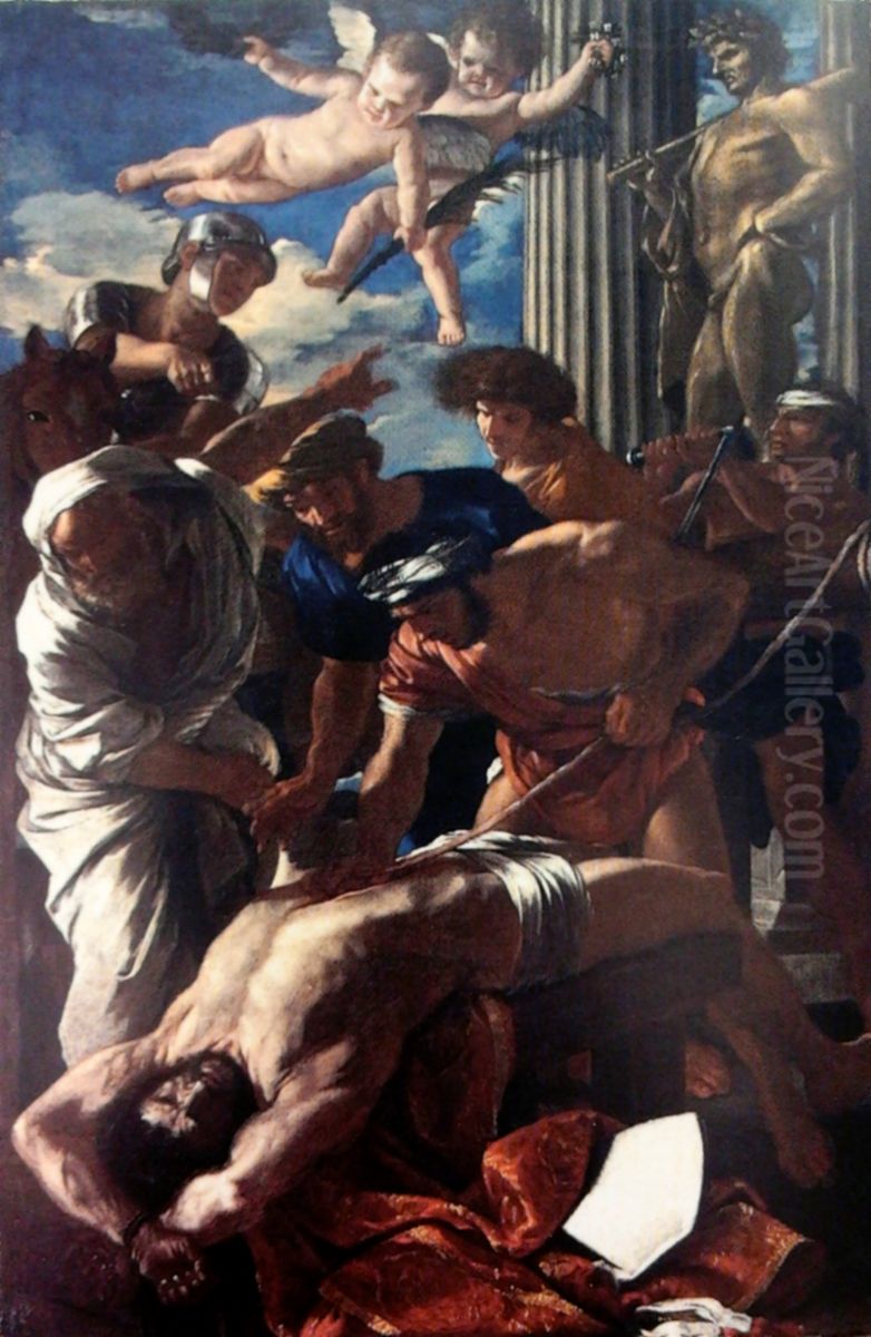 Martyrdom of St. Erasmus. Oil Painting by Nicolas Poussin