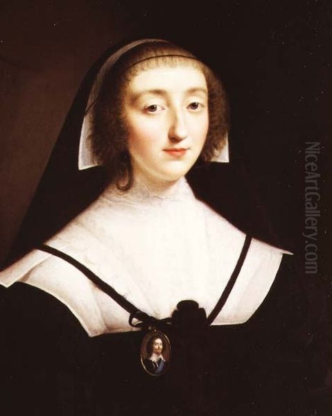 Katherine or Catherine Mannners, Baroness de Ros and Duchess of Buckingham, as a widow Oil Painting by Henri Beaubrun the younger