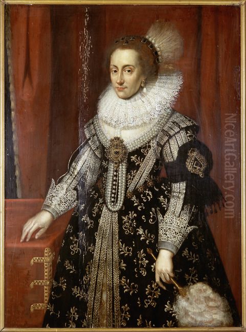 Portrait of Elizabeth Stuart (1596-1662) Oil Painting by Michiel Jansz. van Mierevelt