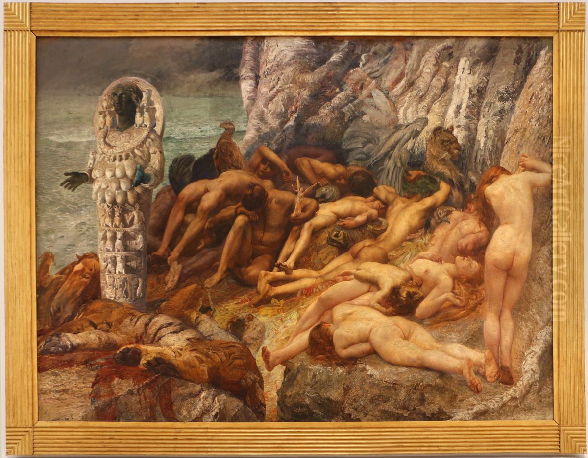 Diana di Efeso e gli schiavi Oil Painting by Giulio Aristide Sartorio