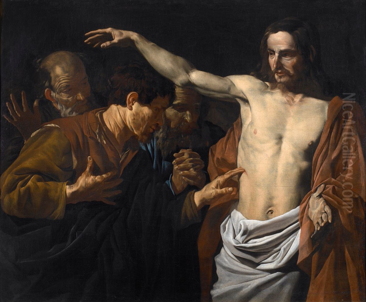 The incredulity of St Thomas Oil Painting by Matthias Stom
