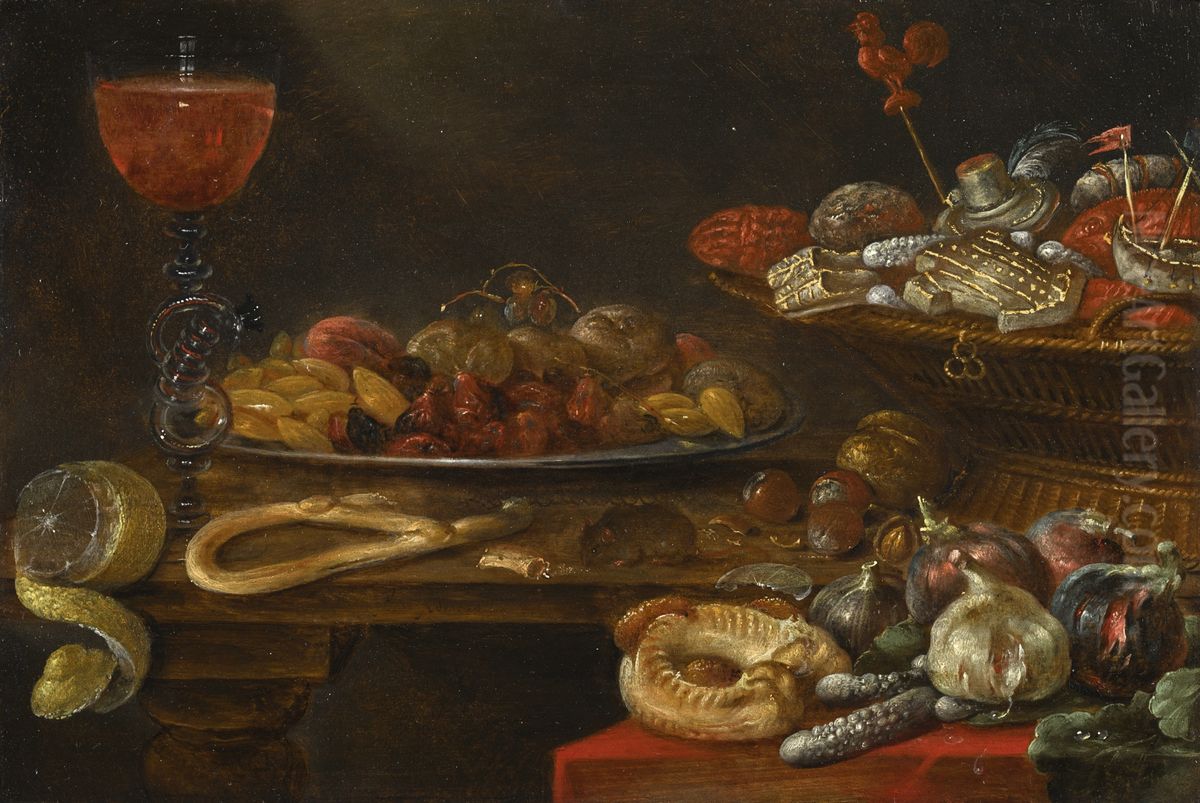 Still life with sweetmeats Oil Painting by Alexander Adriaenssen