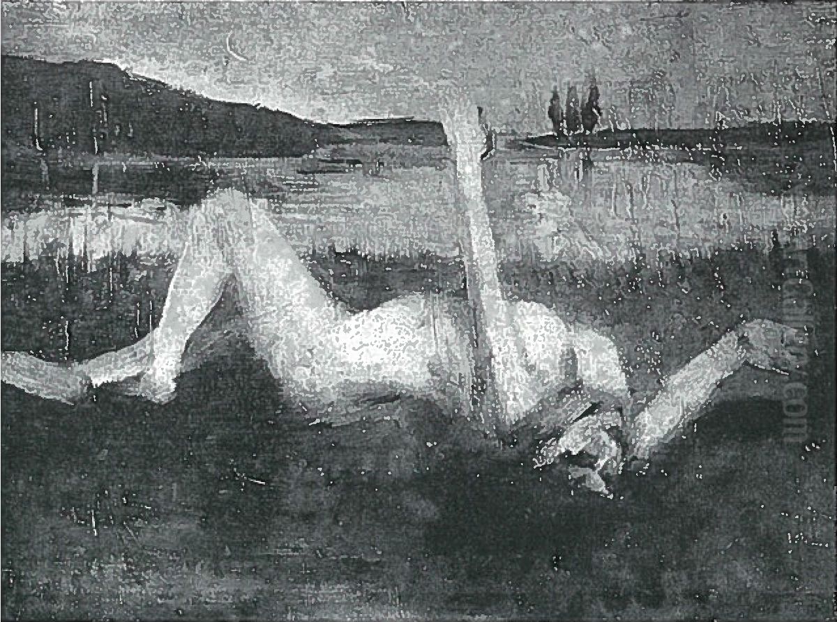 Leda Oil Painting by Lovis (Franz Heinrich Louis) Corinth