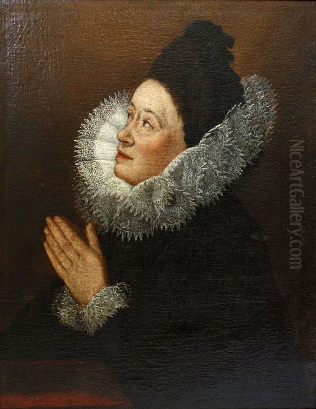 Portrat der Helena von Spiess. Oil Painting by Martin Theophil Polak