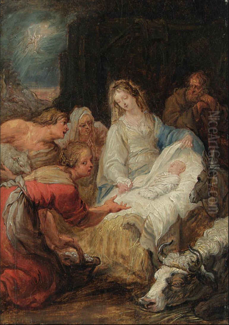 Adoration of the shepherds Oil Painting by Simon de Vos