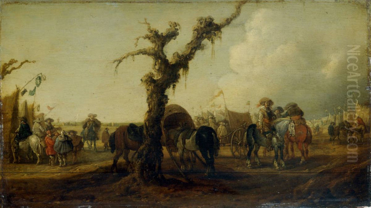 Military camp Oil Painting by Palamedes Palamedesz.