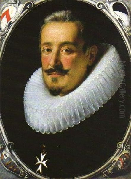Portrait of Fra' Francesco dell'Antella. Oil Painting by Justus Sustermans