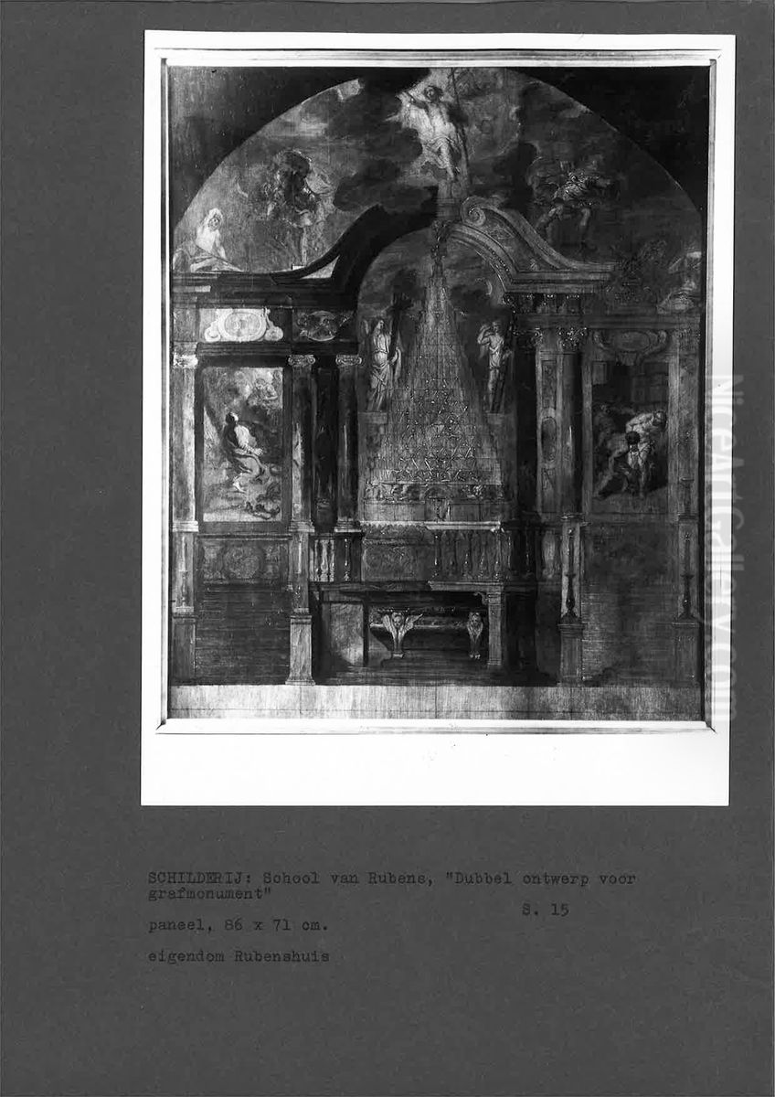 Dubbel ontwerp van grafkapel Oil Painting by (studio of) Rubens, Peter Paul