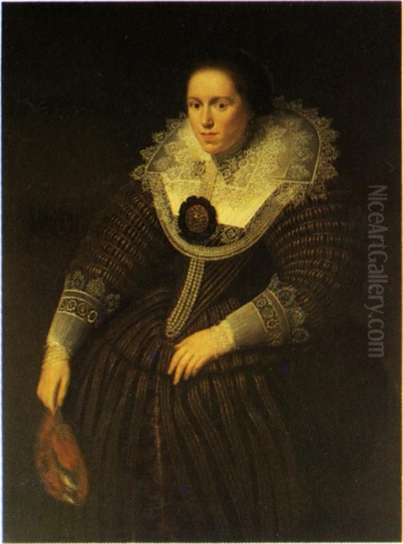 Portrait of Emerentia van Ravenswaey Oil Painting by Paulus Moreelse