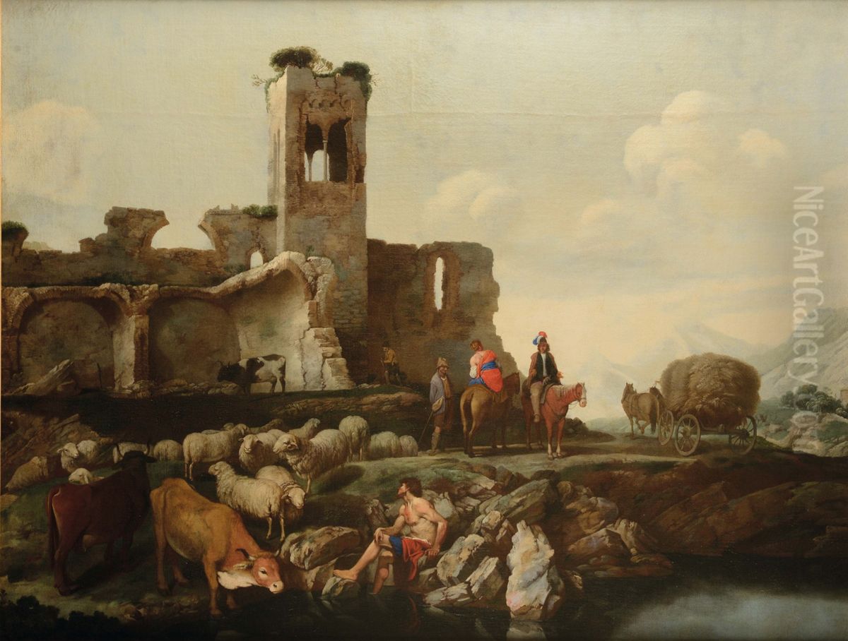 Pastoral landscape Oil Painting by Antonio Travi