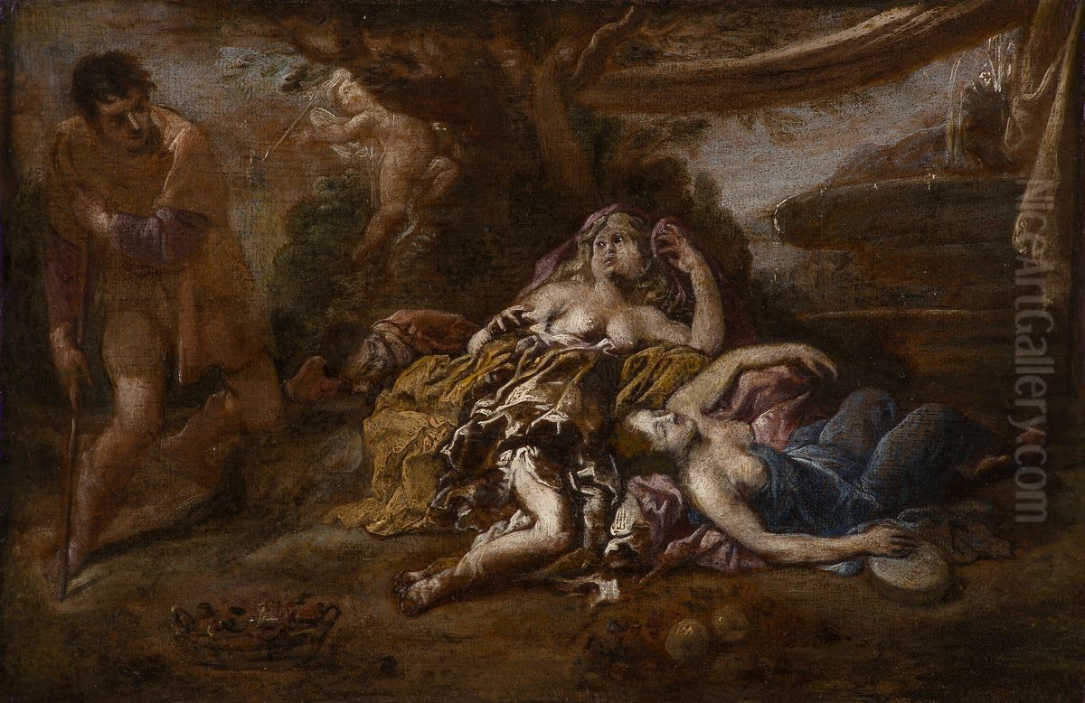 Cimon en Iphigenia Oil Painting by Cornelis Schut