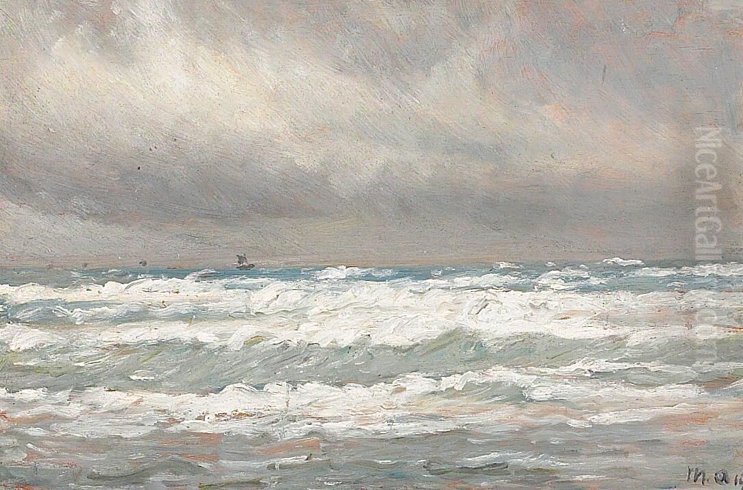 Coast on a windy day. Oil Painting by Michael Peter Ancher