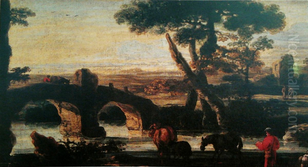Landscape with ruins. Oil Painting by Joos de Momper the Younger